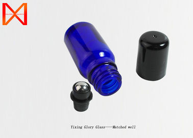 Clear Shiny Empty Rollerball Bottles , Amber Glass Roll On Bottles Cobalt Blue
