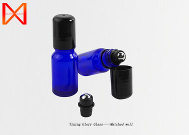 Clear Shiny Empty Rollerball Bottles , Amber Glass Roll On Bottles Cobalt Blue