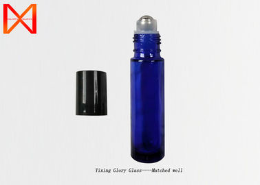 Clear Shiny Empty Rollerball Bottles , Amber Glass Roll On Bottles Cobalt Blue