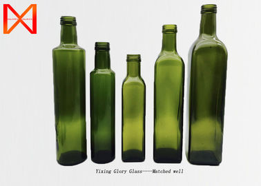 250ml 500ml Small Olive Oil Bottles , Green Olive Oil Bottle Matte Frosted Surface